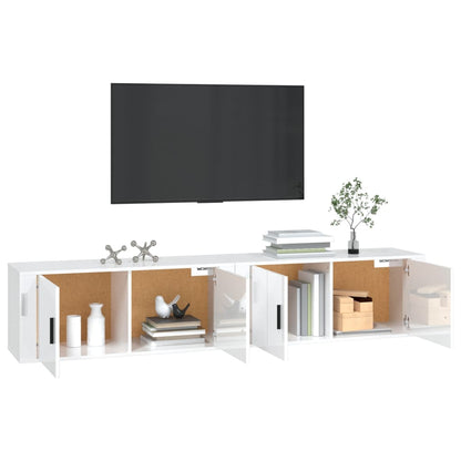 Móveis de TV de parede 2 pcs 100x34,5x40 cm branco brilhante