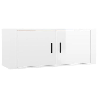 Móveis de TV de parede 2 pcs 100x34,5x40 cm branco brilhante