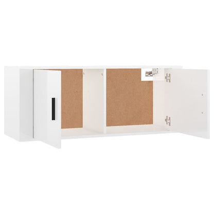 Móveis de TV de parede 2 pcs 100x34,5x40 cm branco brilhante