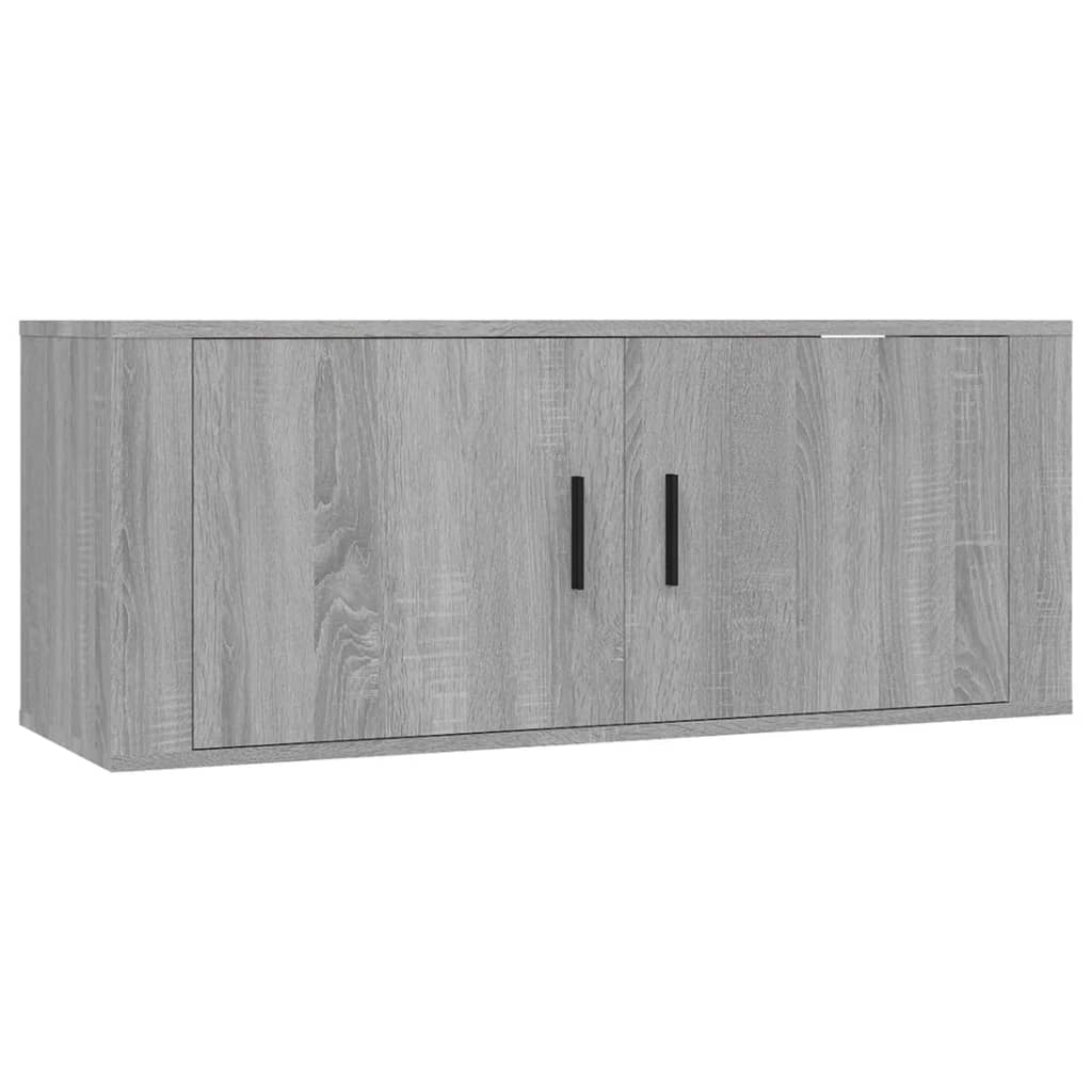 Móveis de TV de parede 2 pcs 100x34,5x40 cm cinzento sonoma