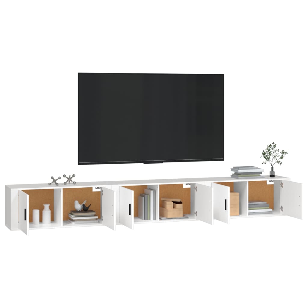 Móveis de TV de parede 3 pcs 100x34,5x40 cm branco