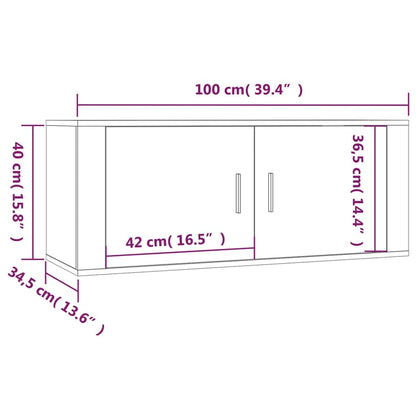 Móveis de TV de parede 3 pcs 100x34,5x40 cm branco