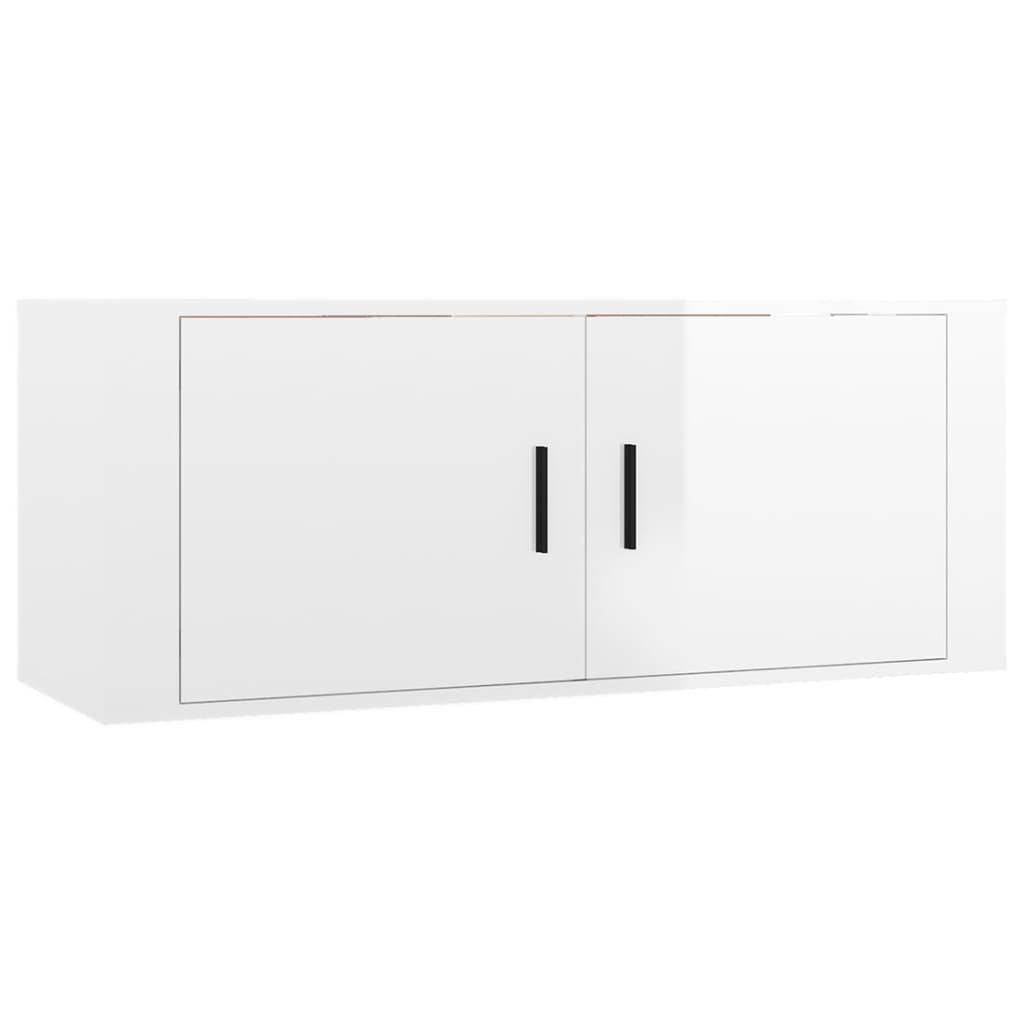 Móveis de TV de parede 3 pcs 100x34,5x40 cm branco brilhante