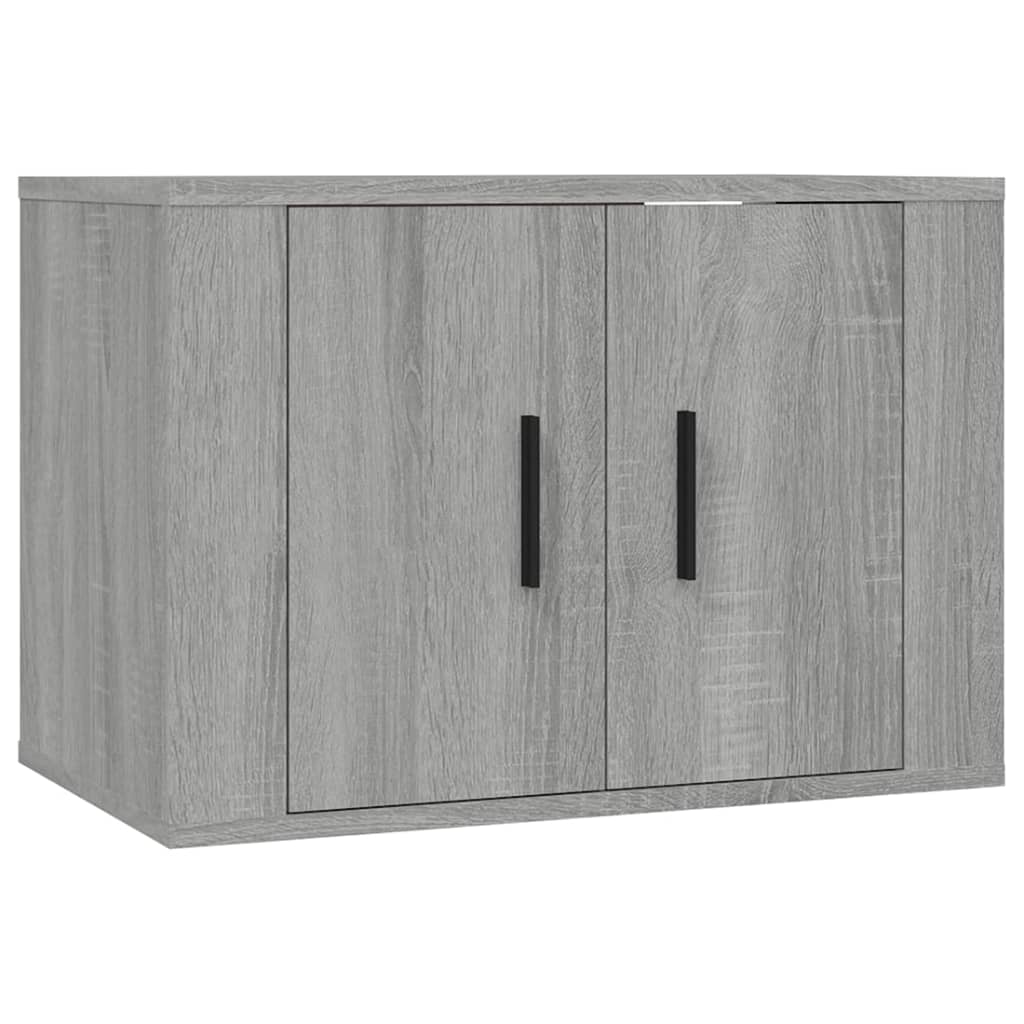 Conjunto móveis de TV 2 pcs madeira processada sonoma cinza