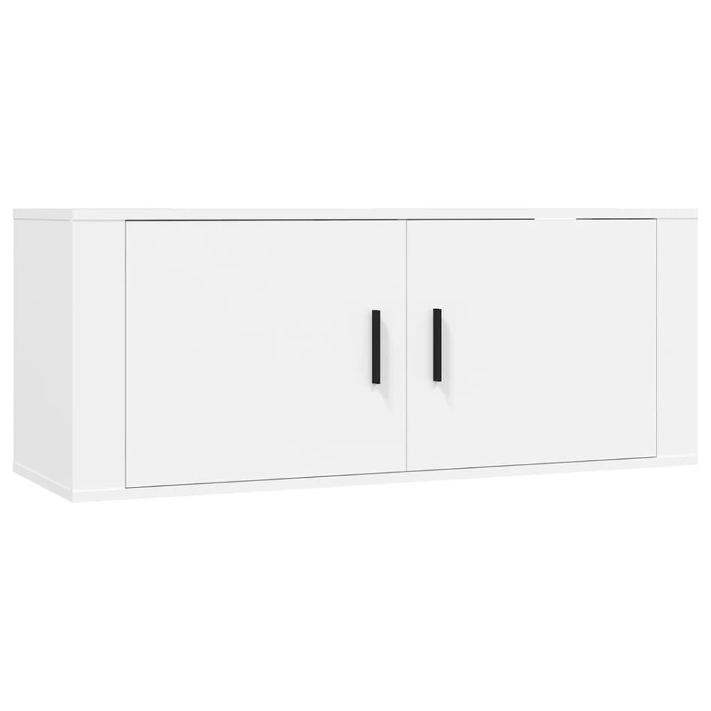 2 pcs conjunto móveis de TV derivados de madeira branco