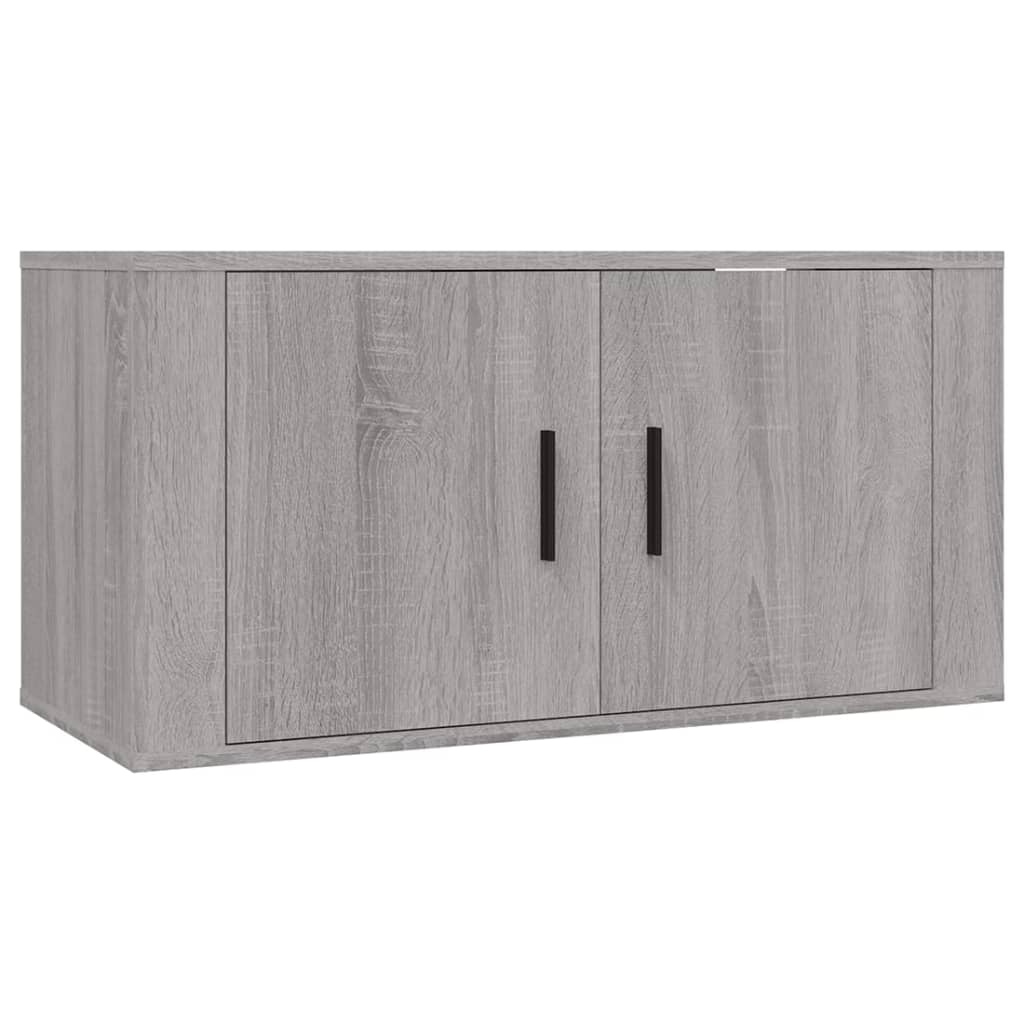 Conjunto móveis de TV 2 pcs madeira processada sonoma cinza