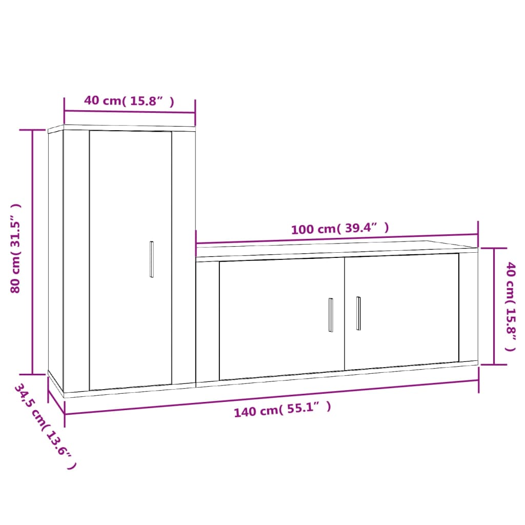 Móvel de TV de Parede Flix de 2 Módulos - Branco - Design Moderno