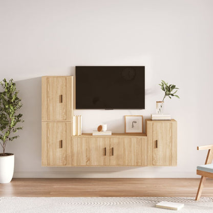 Conjunto de Móvel de TV Chaco - Carvalho - Design Moderno