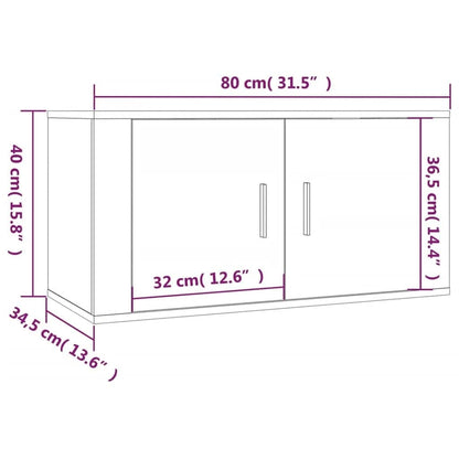 2 pcs conjunto móveis de TV derivados de madeira branco