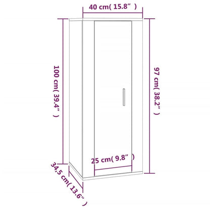 2 pcs conjunto móveis de TV derivados de madeira cinza cimento