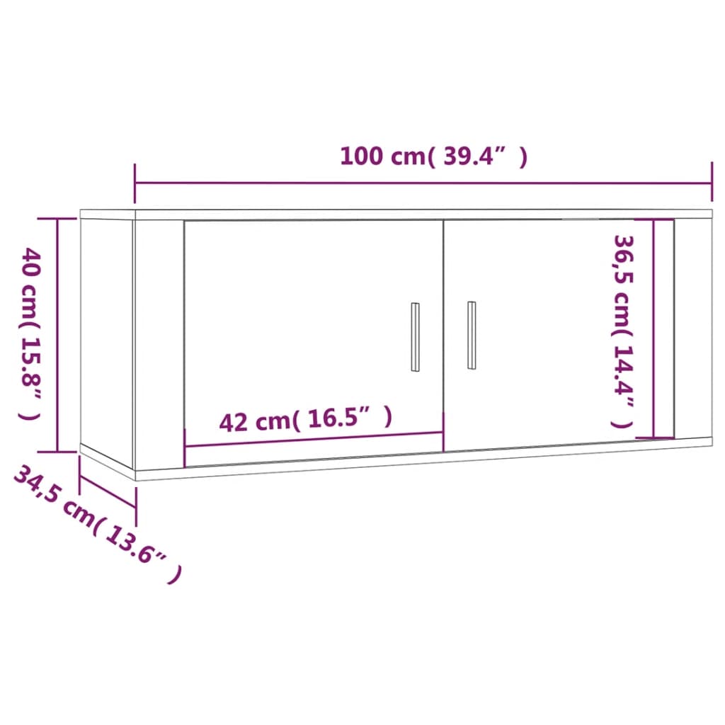 Conjunto móveis de TV 4 pcs madeira processada sonoma cinza