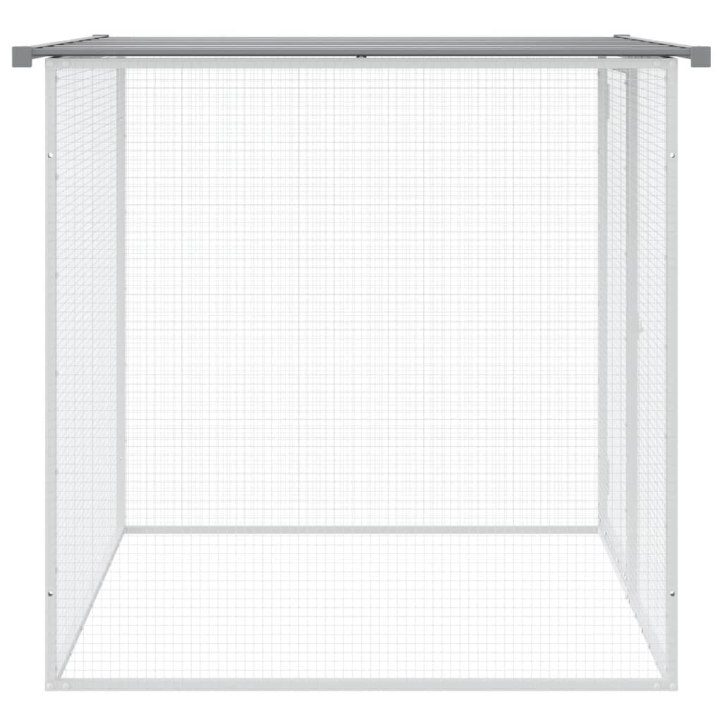 Galinheiro com teto 103x98x90 cm aço galvanizado cinza-claro