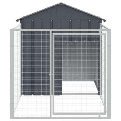 Casota para cães com parque aço galvanizado antracite