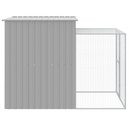 Galinheiro com anexo 165x251x181 cm aço galvanizado cinza-claro