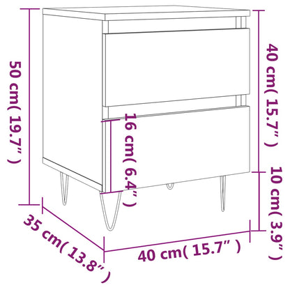 Mesa de cabeceira 40x35x50cm derivados madeira branco brilhante