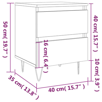 Mesa de cabeceira 40x35x50cm derivados madeira cinzento cimento