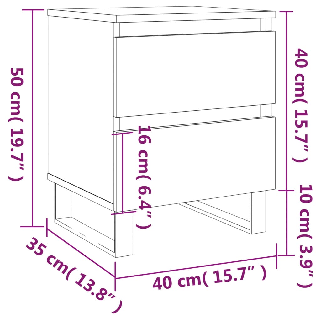 Mesa de Cabeceira Portucale - Branco - Design Moderno