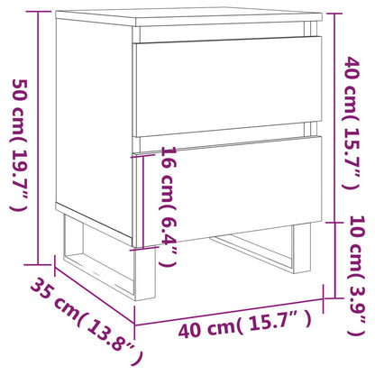 Mesas de cabeceira 2 pcs derivados de madeira cinzento cimento