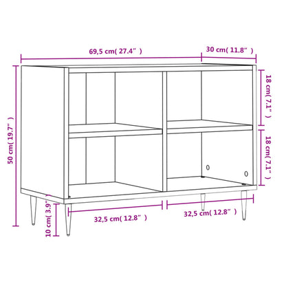 Móvel de TV 69,5x30x50 cm derivados de madeira cinzento sonoma