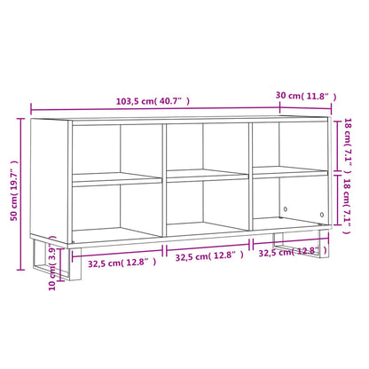 Móvel de TV 103,5x30x50 cm derivados madeira branco brilhante