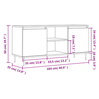 Móvel de TV 104x35x50 cm derivados de madeira branco