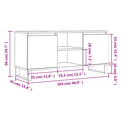 Móvel de TV 104x35x50 cm derivados de madeira branco