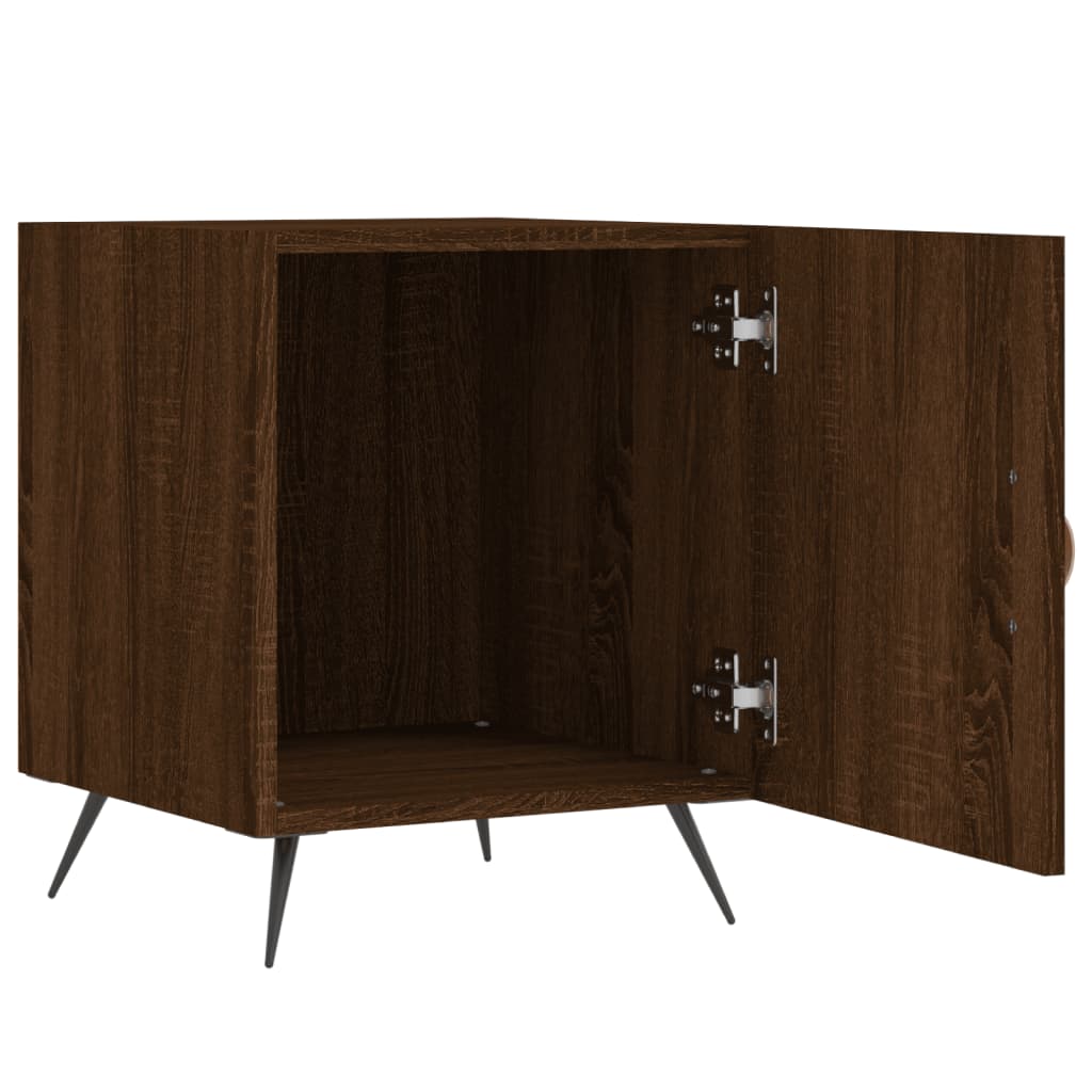 Mesa cabeceira 2pcs 40x40x50cm deriv. madeira carvalho castanho