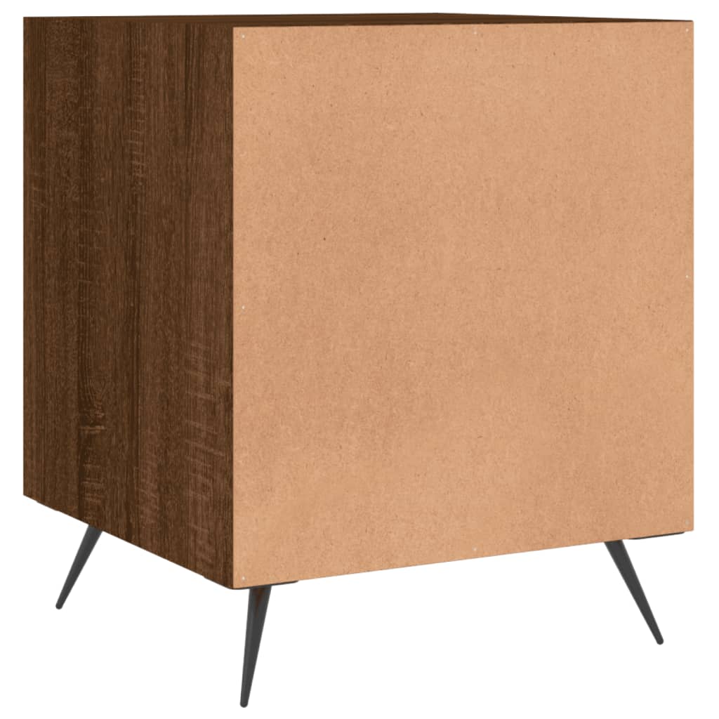 Mesa cabeceira 2pcs 40x40x50cm deriv. madeira carvalho castanho