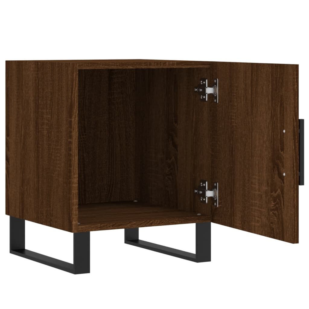 Mesa cabeceira 2pcs 40x40x50cm deriv. madeira carvalho castanho