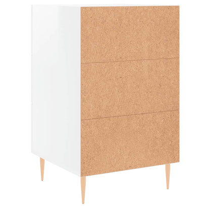 Mesa de cabeceira 40x40x66cm derivados madeira branco brilhante