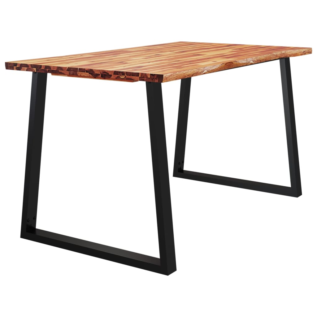 Mesa de jantar c/ bordas vivas 140x80x75 cm acácia maciça