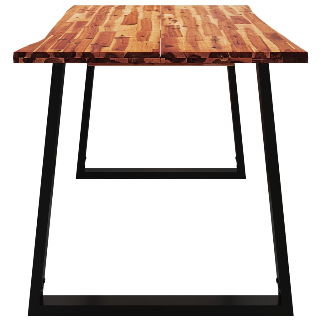 Mesa de jantar c/ bordas vivas 140x80x75 cm acácia maciça