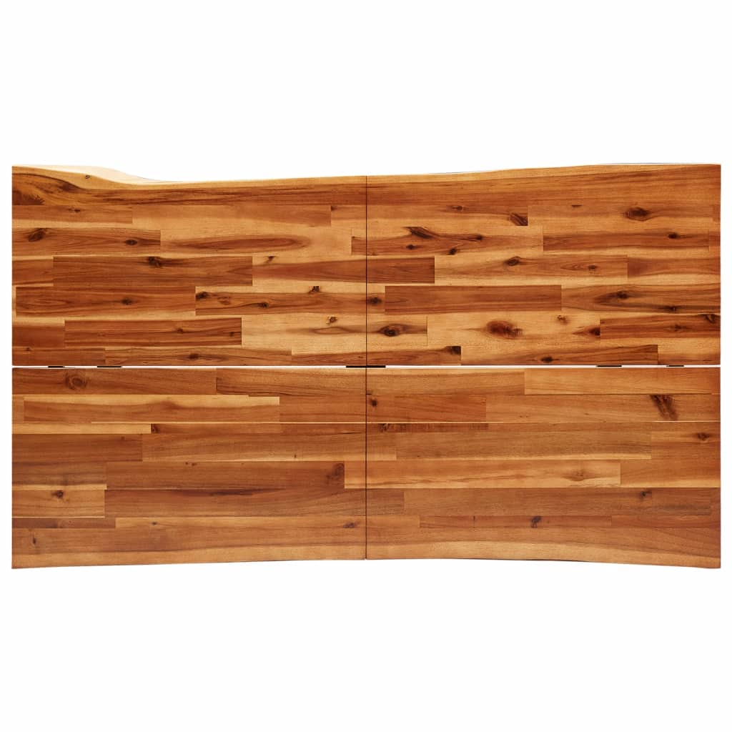 Mesa de jantar c/ bordas vivas 140x80x75 cm acácia maciça