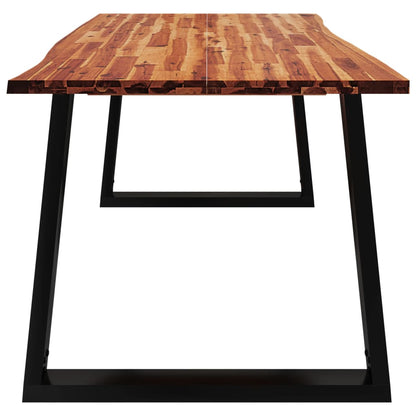 Mesa de jantar c/ bordas vivas 180x90x75 cm acácia maciça