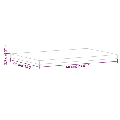 Tampo de mesa retangular 60x40x2,5 cm madeira de faia maciça