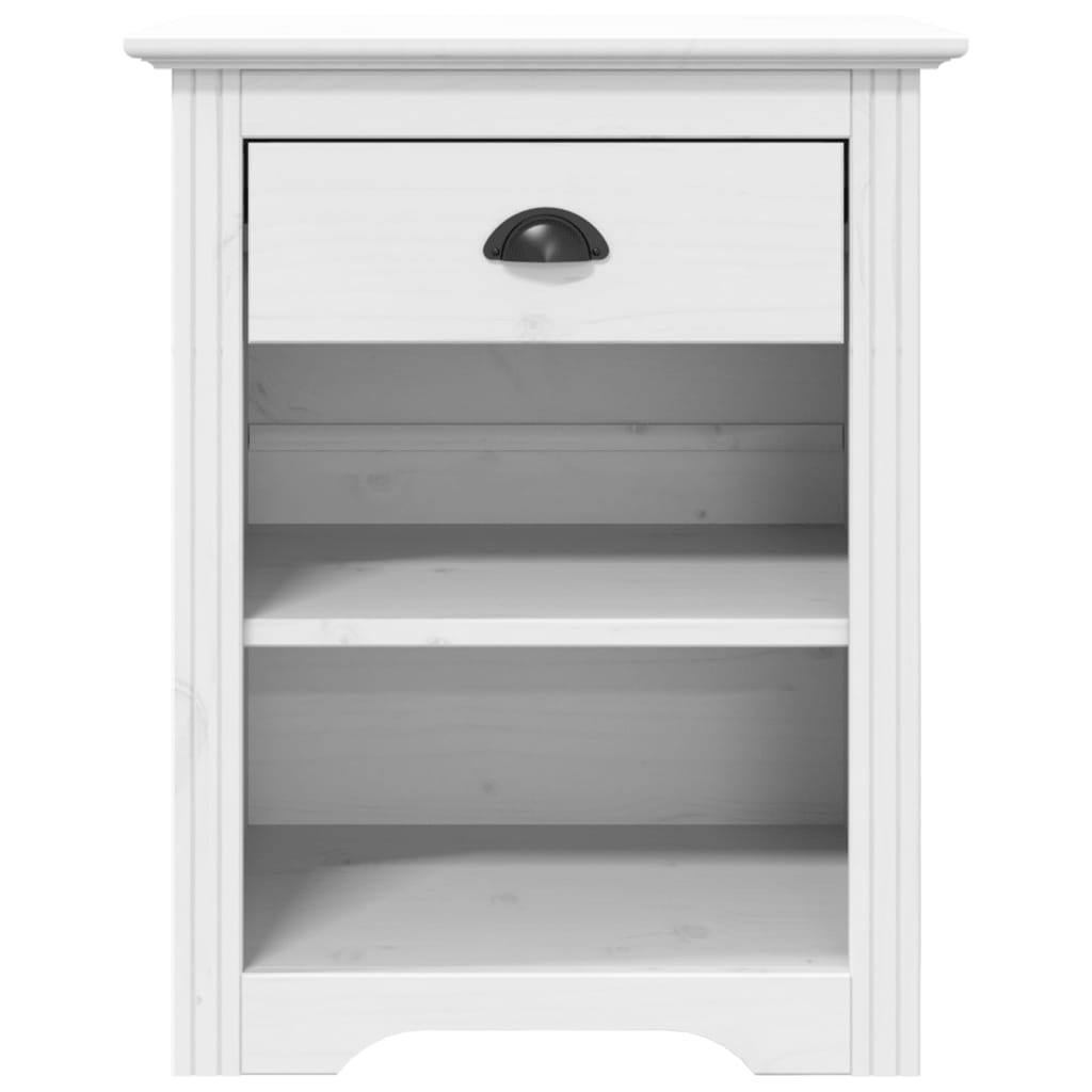 Mesa de cabeceira BODO 53x38,5x66 cm pinho maciço branco