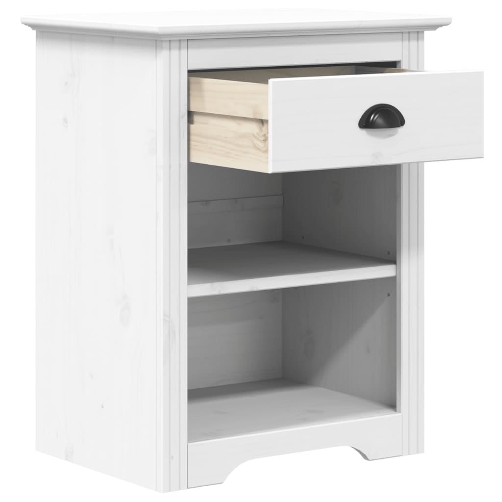 Mesa de cabeceira BODO 53x38,5x66 cm pinho maciço branco