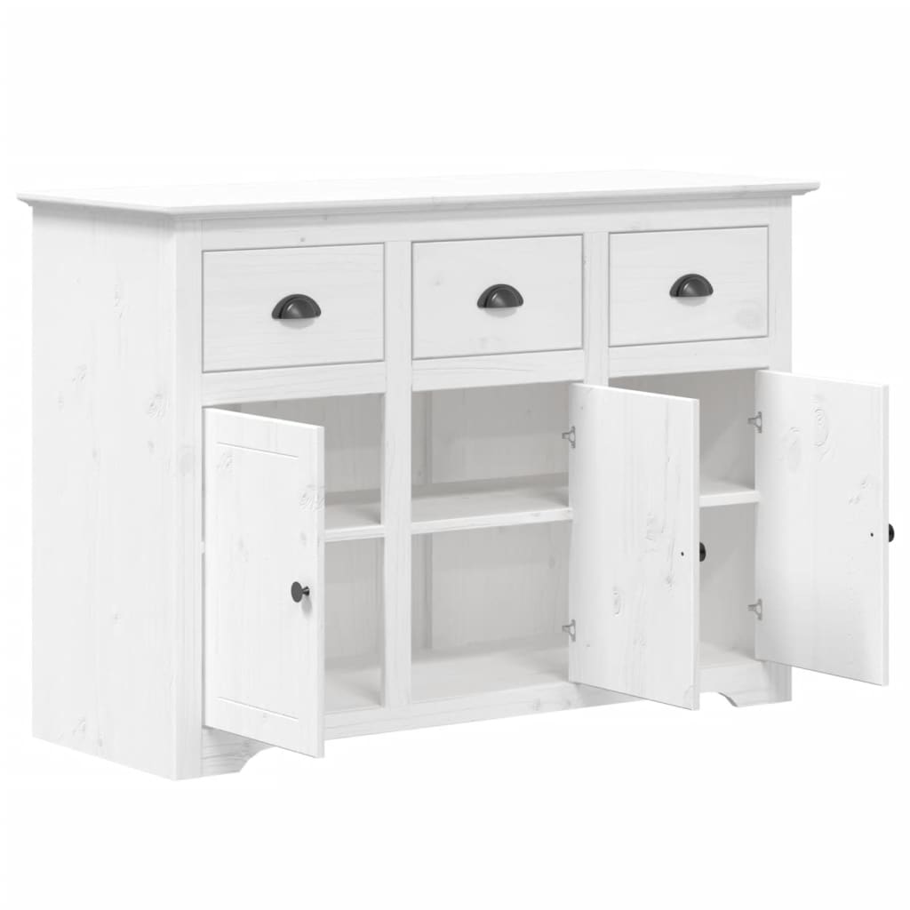 Aparador Outo em Madeira Maciça de 115 cm - Branco - Design Bohémio