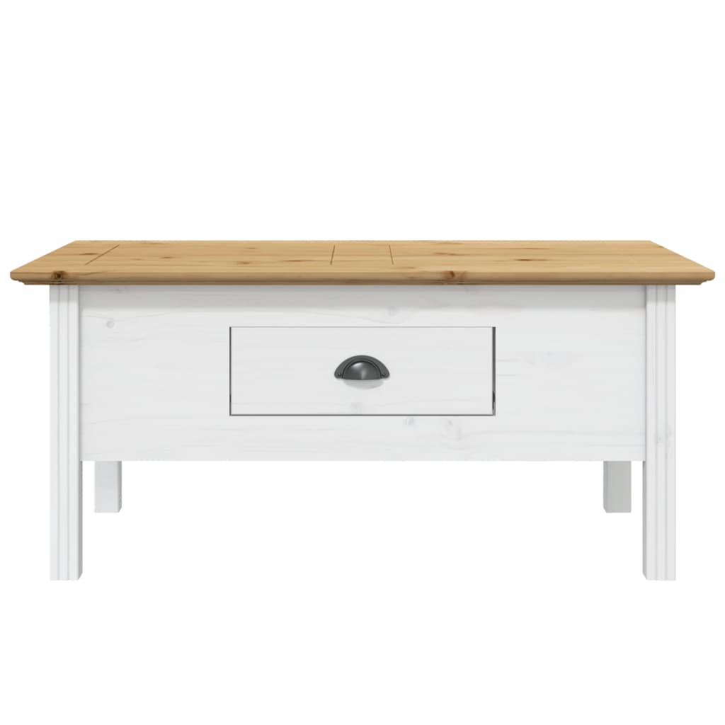 Mesa de centro BODO 100x55x45 cm pinho maciço branco/castanho