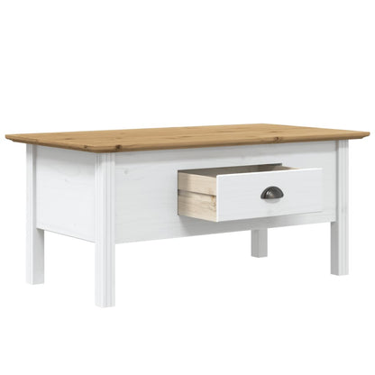 Mesa de centro BODO 100x55x45 cm pinho maciço branco/castanho