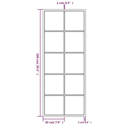 Espelhos de parede 2 pcs 100x40 cm metal preto