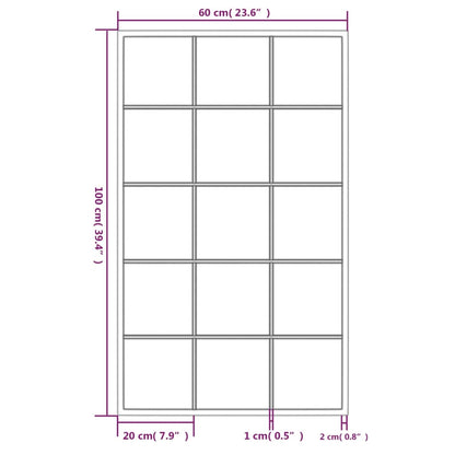 Espelhos de parede 2 pcs 100x60 cm metal preto