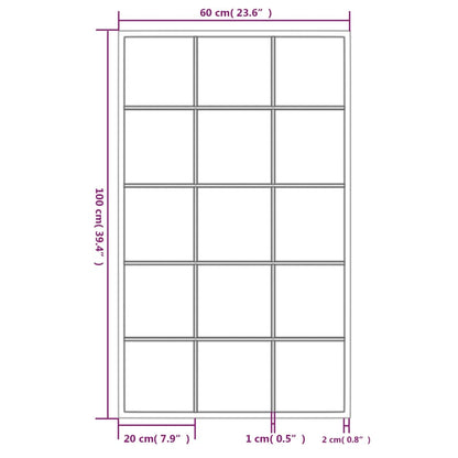 Espelhos de parede 4 pcs 100x60 cm metal preto