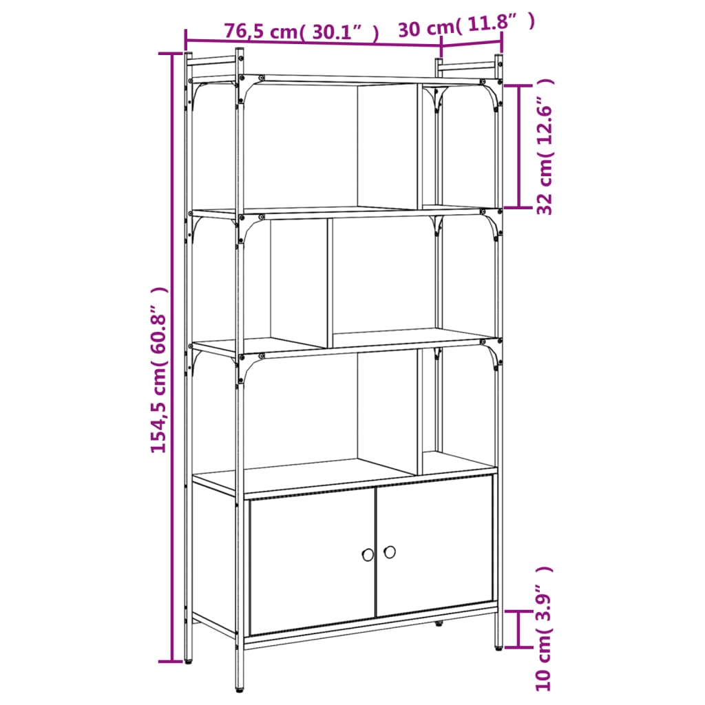 Estante Ribali com Porta - Cinzento - Design Retro