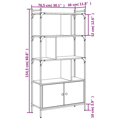 Estante Ribali com Porta - Cinzento - Design Retro