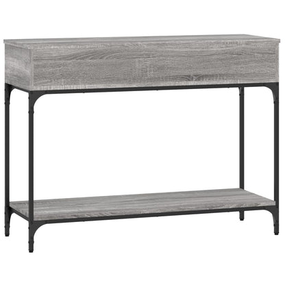 Consola de Entrada Annie - Com 2 Gavetas - 100x34,5x75 cm - Cor Cinzento - Derivados de Madeira com Estrutura de Metal - Design Minimalista