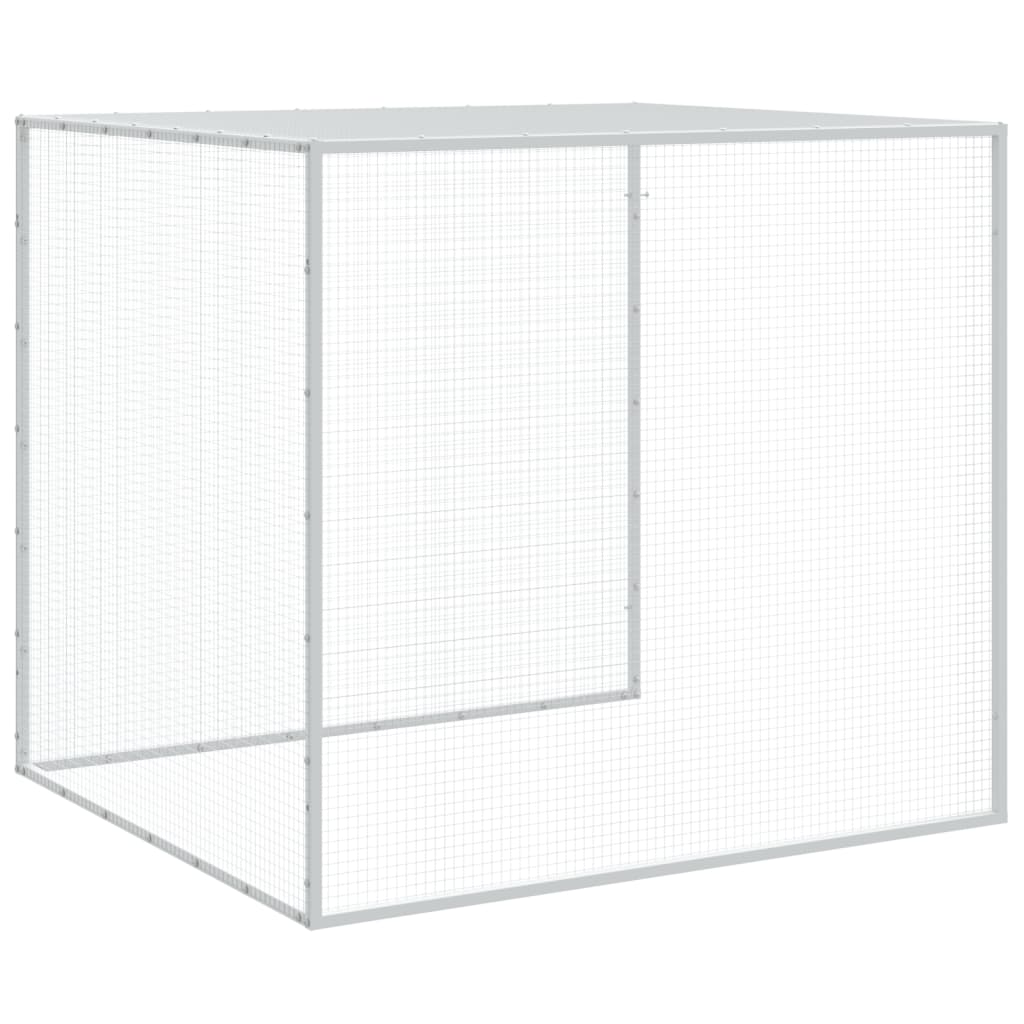 Galinheiro com teto 1003x98x90 cm aço galvanizado cinza-claro