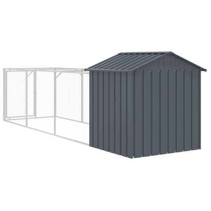 Casota p/ cães c/ telhado 117x405x123cm aço galvaniz. antracite