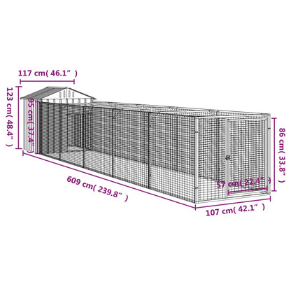 Casota para cães com telhado aço galvanizado antracite