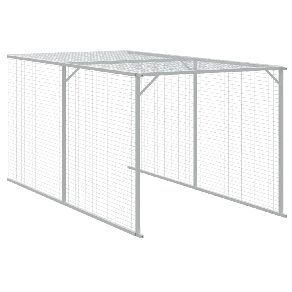 Galinheiro com anexo 117x609x123 cm aço galvanizado antracite